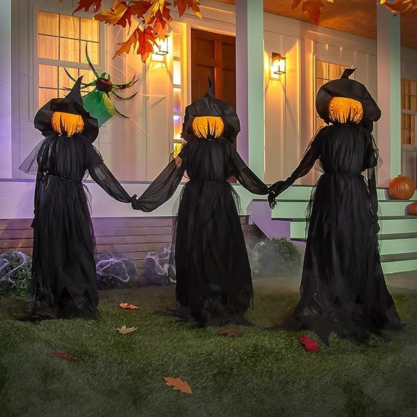 Lighted Halloween Witch Stakes