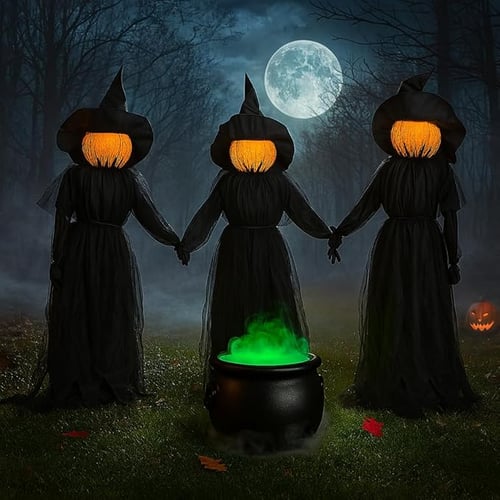 Lighted Halloween Witch Stakes