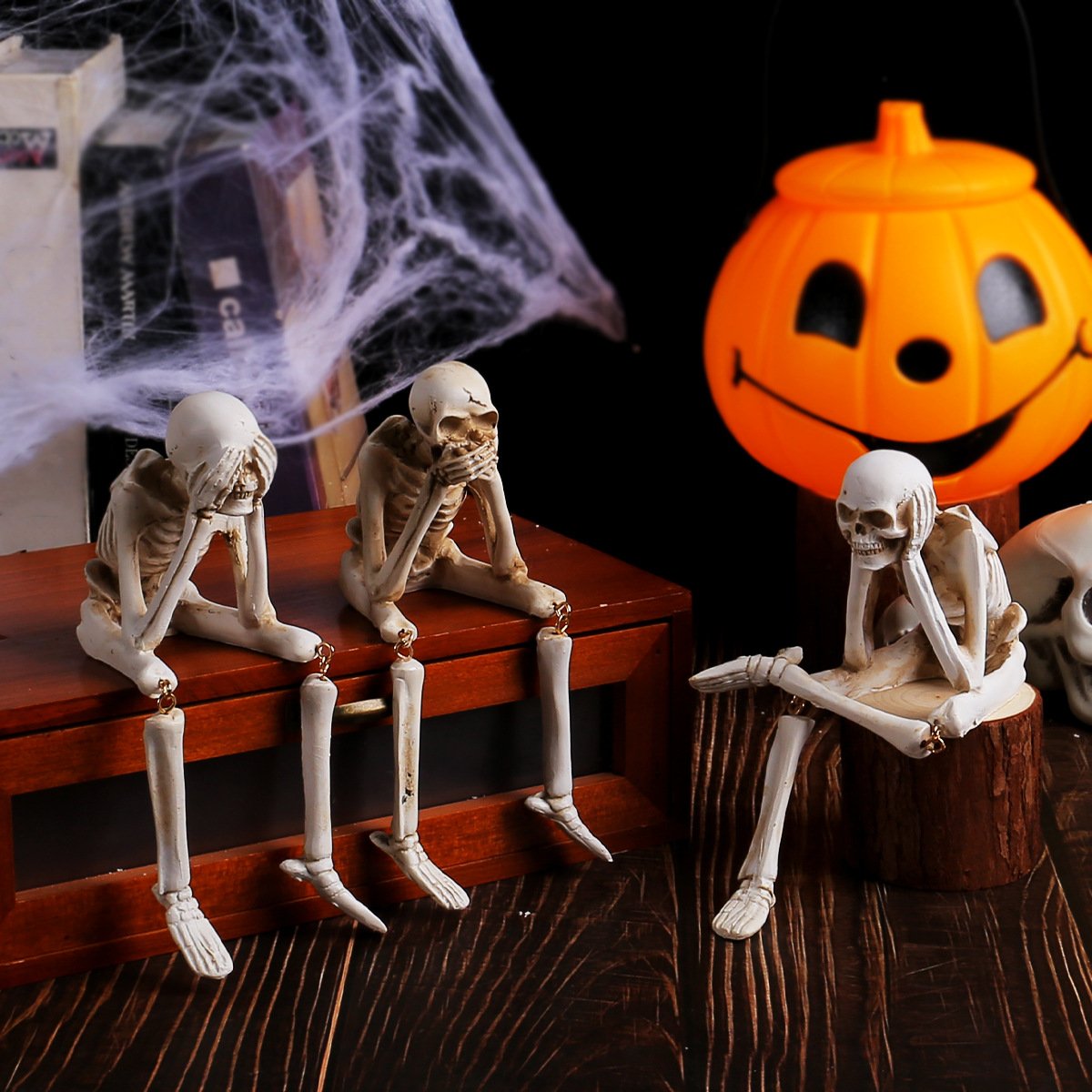 Halloween decoration indoor skeleton statue