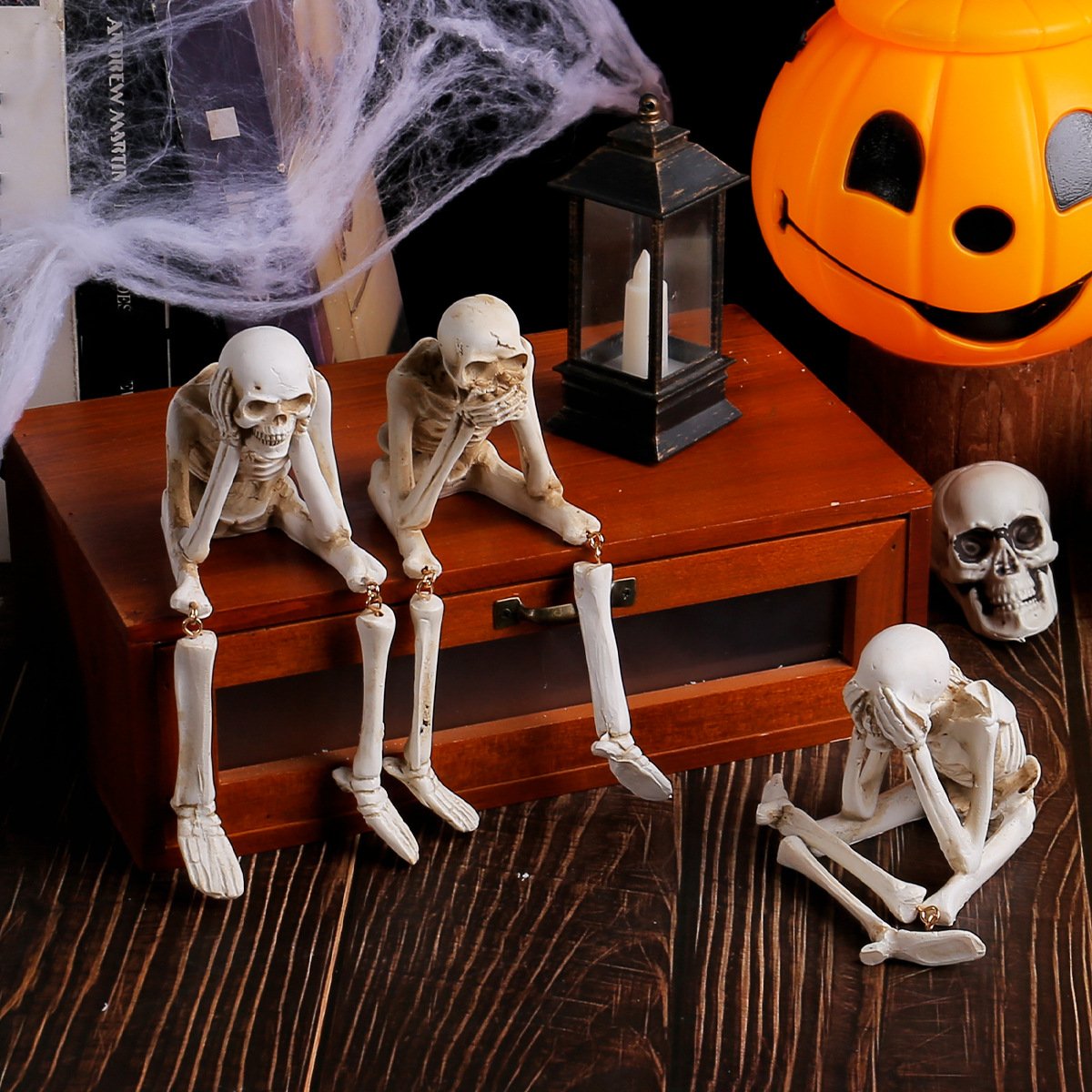 Halloween decoration indoor skeleton statue