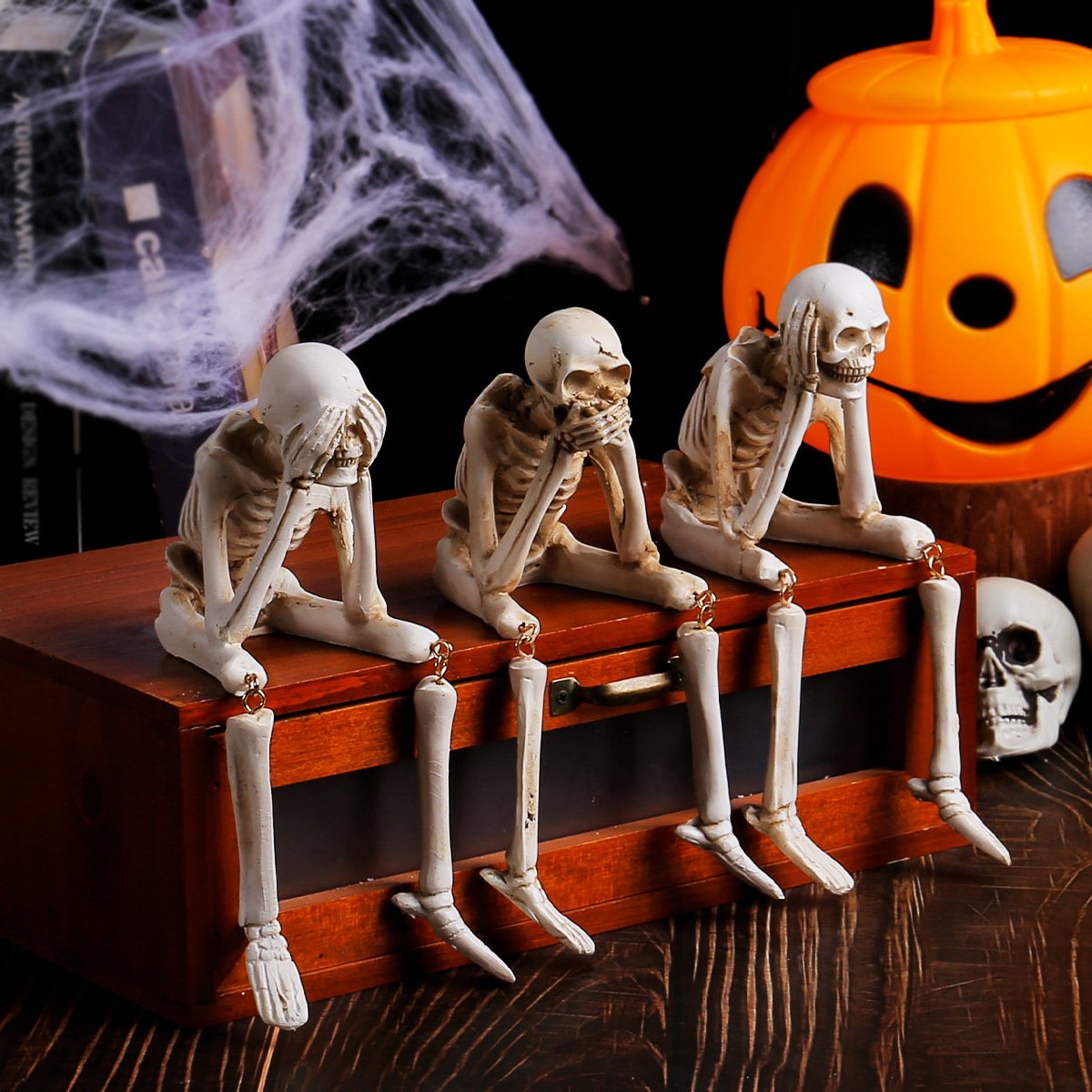 Halloween decoration indoor skeleton statue