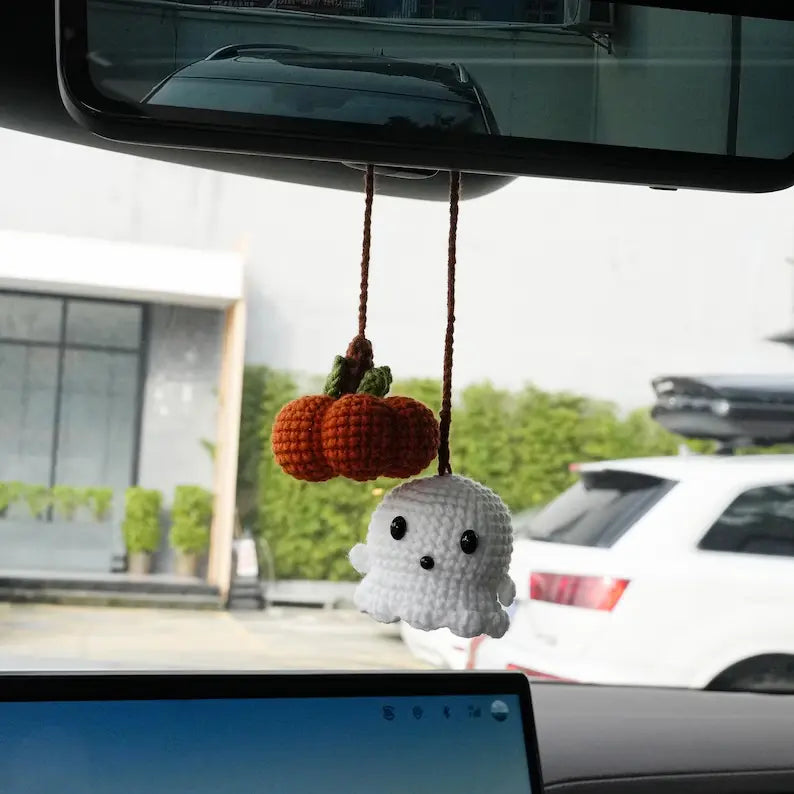Pumpkin & Ghost Car Charms