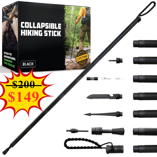 Tactical Hiking Stick w/ Integrated Survival Kit