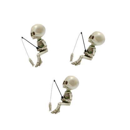 Fishing Skeleton Garden Statue