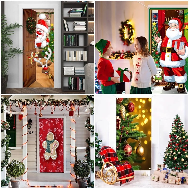 2025 Christmas And Halloween Front Door Decoration