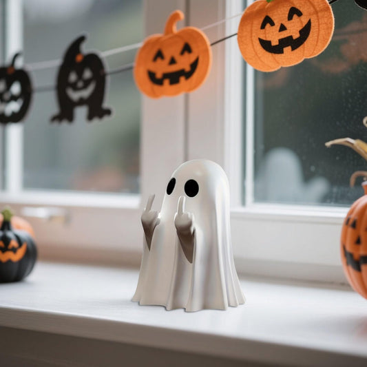 Halloween Middle Finger Ghost Sculptures