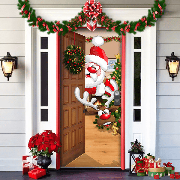 2025 Christmas And Halloween Front Door Decoration