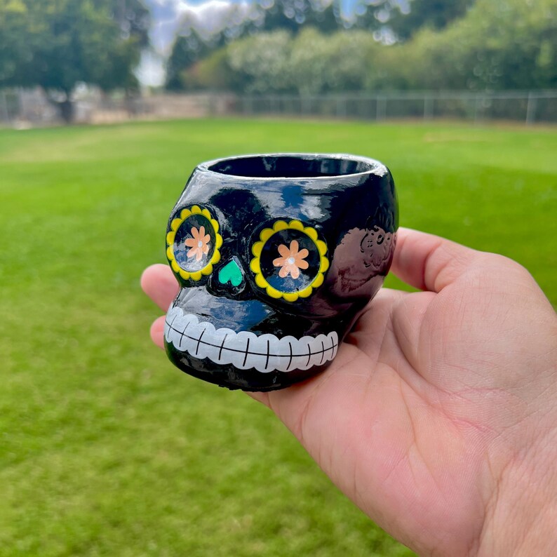 Ceramic Skull Plant Pot