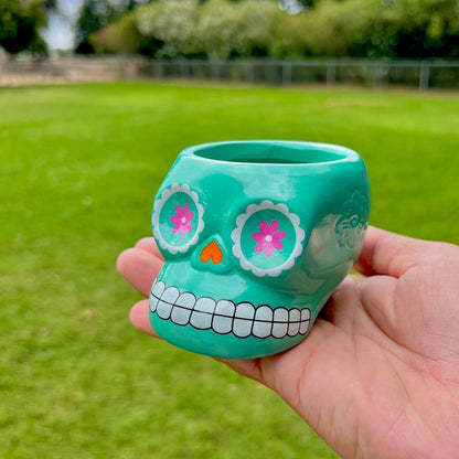Ceramic Skull Plant Pot