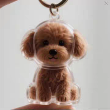 2 Pcs Dog Hair Storage Pendant Keychain