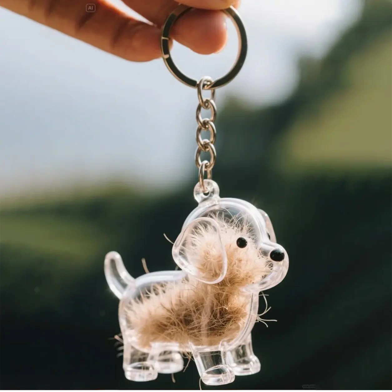 2 Pcs Dog Hair Storage Pendant Keychain