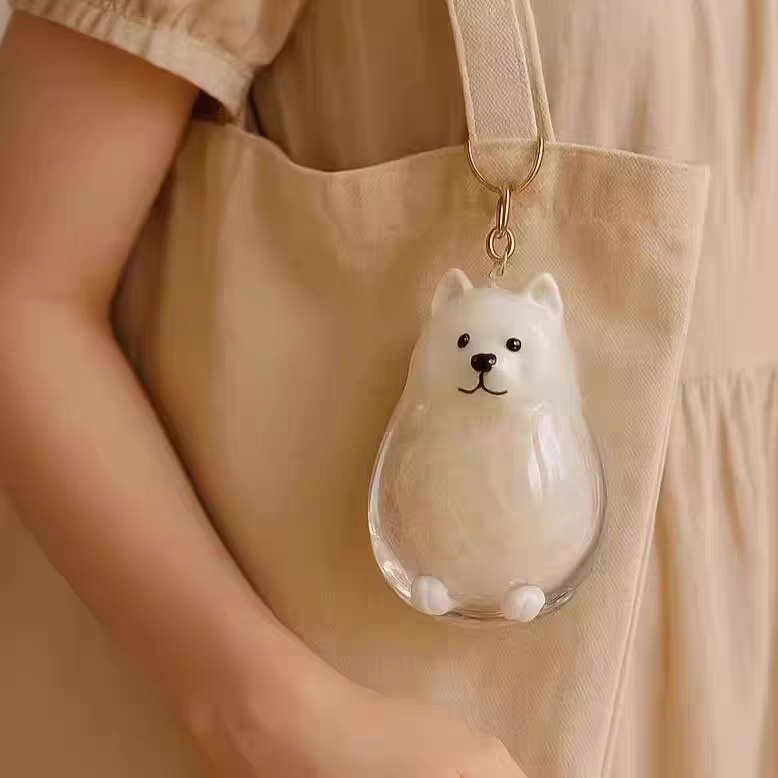 2 Pcs Dog Hair Storage Pendant Keychain